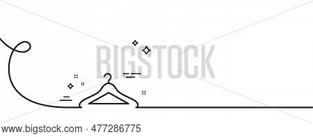 Cloakroom Line Icon. Continuous One Line With Curl. Hanger Wardrobe Sign. Clothes Service Symbol. Cl