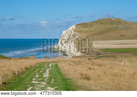 Cap Blanc-nez Cliffs Near Calais, France, In Summer