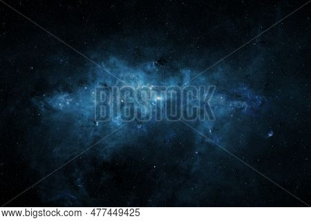 Nebula And Galaxies In Space. The Milky Way Center Aglow With Dust. Beautiful Science Fiction Wallpa