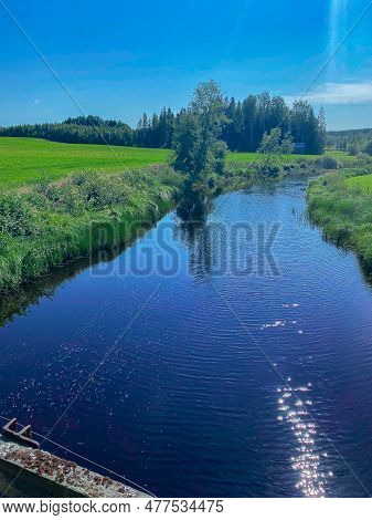 A River Which Leads To The Lake Of Ut-hornsjon In The County Of Vasterbotten In Sweden