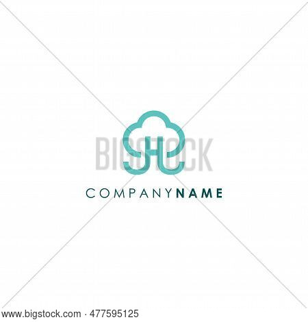 H Tree Logo Concept. H Growth Logo