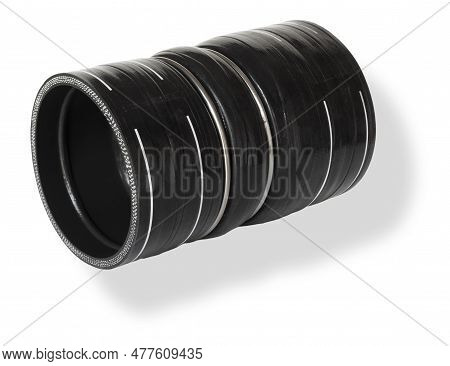 Drop Shadow Under A Silicone Hose With Wire Bands Used On Engines With A Turbo Charger In The Interc