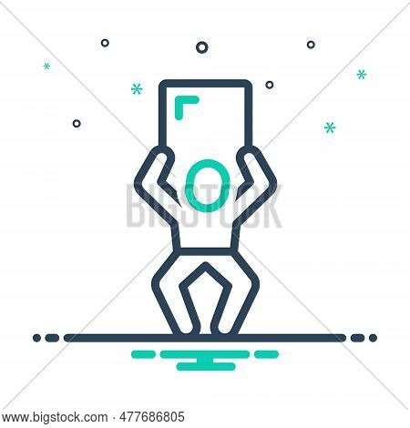 Mix Icon For Heavily Laboriously Bulky Burdensome Cumbersome Strength Carry-the-load Lifting