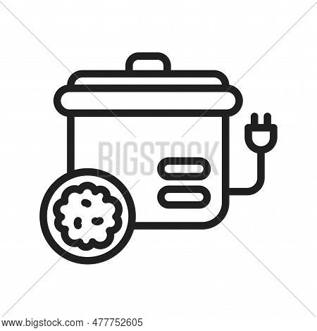 Rice Cooker Icon Image. Suitable For Mobile Application.