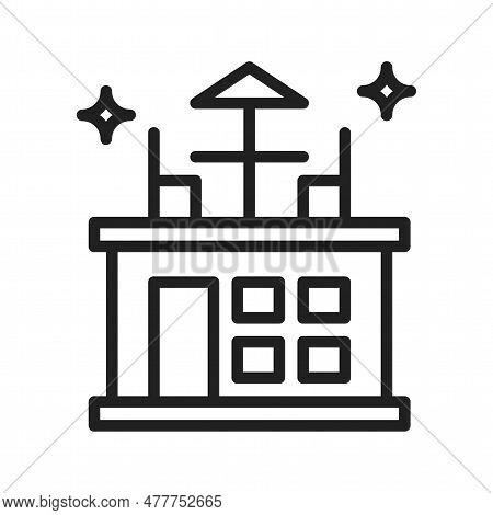 Rooftop Icon Image. Suitable For Mobile Application.