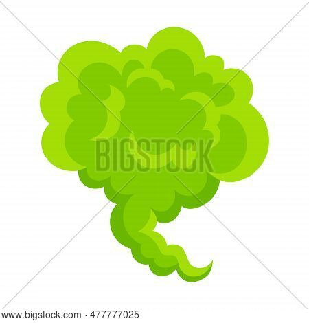 Smelling Green Cartoon Smoke Or Fart Clouds Flat Style Design Vector Illustration. Bad Stink Or Toxi