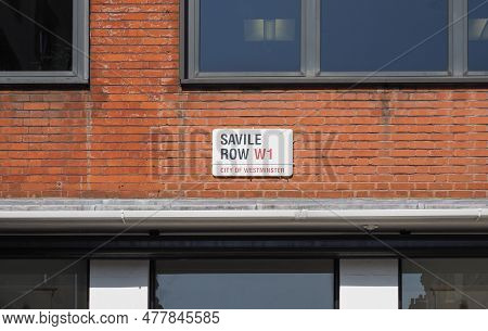 London, Uk - June 07, 2023: Savile Row Sign