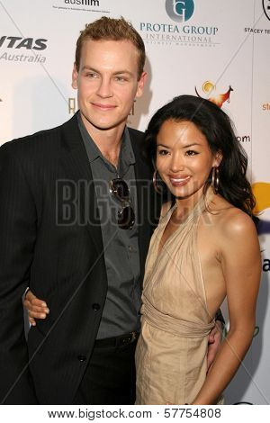 Nathin Butler and Stephanie Jacobsen  at the Australians In Film 2009 Breakthrough Awards. Hollywood Roosevelt Hotel, Hollywood, CA. 05-08-09