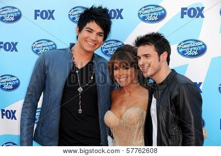 Adam Lambert with Paula Abdul and Kris Allen at the 'American Idol' Grand Finale 2009. Nokia Theatre, Los Angeles, CA. 05-20-09