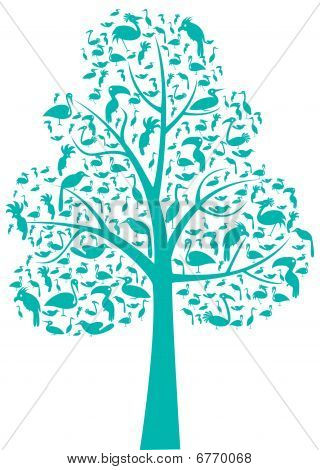 Abstrait arbre aux oiseaux
