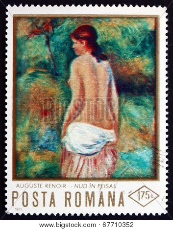 Postage Stamp Romania 1971 Nude, By Pierre-auguste Renoir