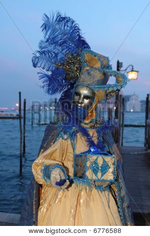 Venetian Mask At Sunset