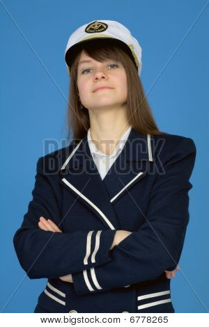 Portrait Of The Proud Woman - Captain On Blue