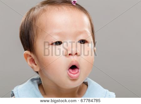 Baby girl coughing