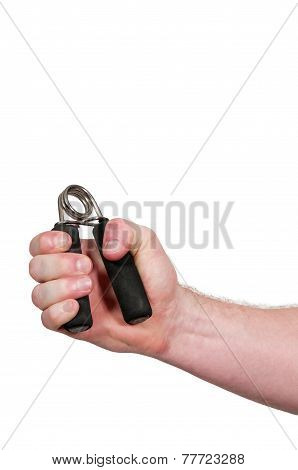 Man With Hand Grip Exerciser