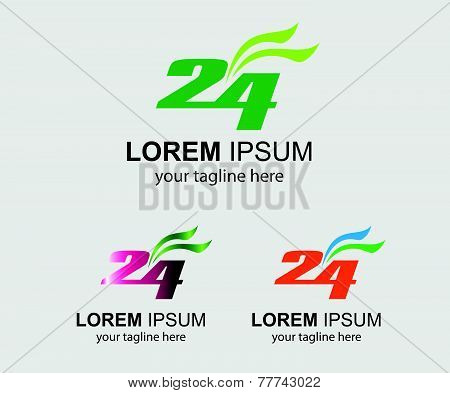 24 h logo hours vector