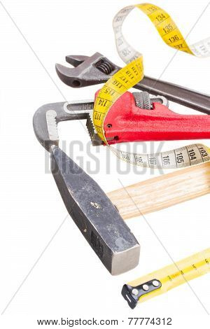 tools kit on white