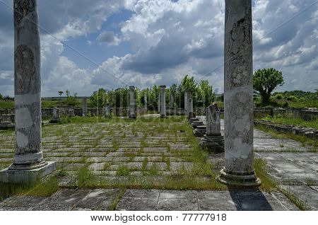 Part of Ancient Roman town peristyle complex Abritus