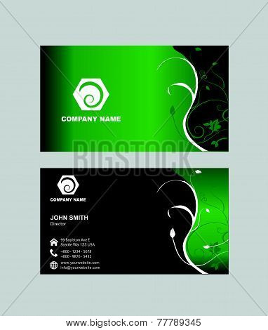 Eco Green Floral Business Card