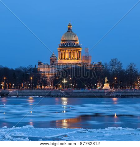 Saint Isaac's Cathedral In The Ivening, St. Petersburg