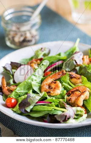Glazed Ginger Prawn With Fresh Salad