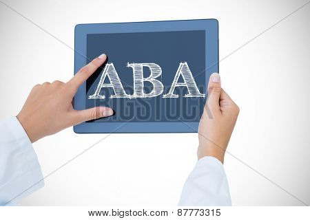 The word aba against doctor using tablet pc