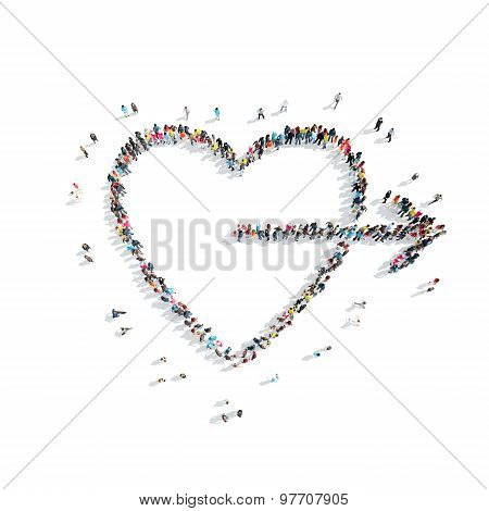 people in the shape of heart .