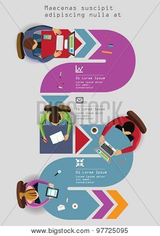 Infographics Element -  Top View on Chart with People. Vector illustration.