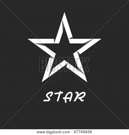 Paper Star Mockup Black And White Logo, Design Graphic Icon