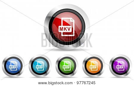 mkv original modern design colorful icons set for web and mobile app on white background 