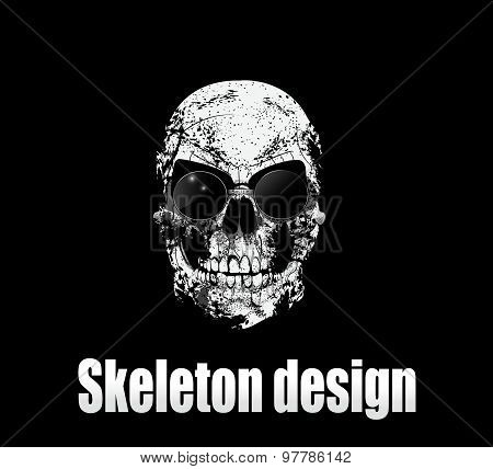 Design for poster or t-shirt print with skull