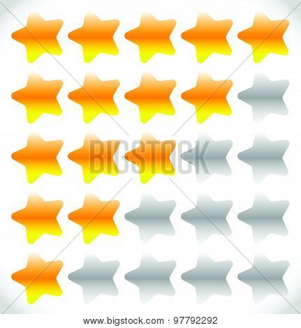 Star Rating Element For Valuation, Quality, Rating Or Customer Satisfaction, Feedback Concepts. Edit