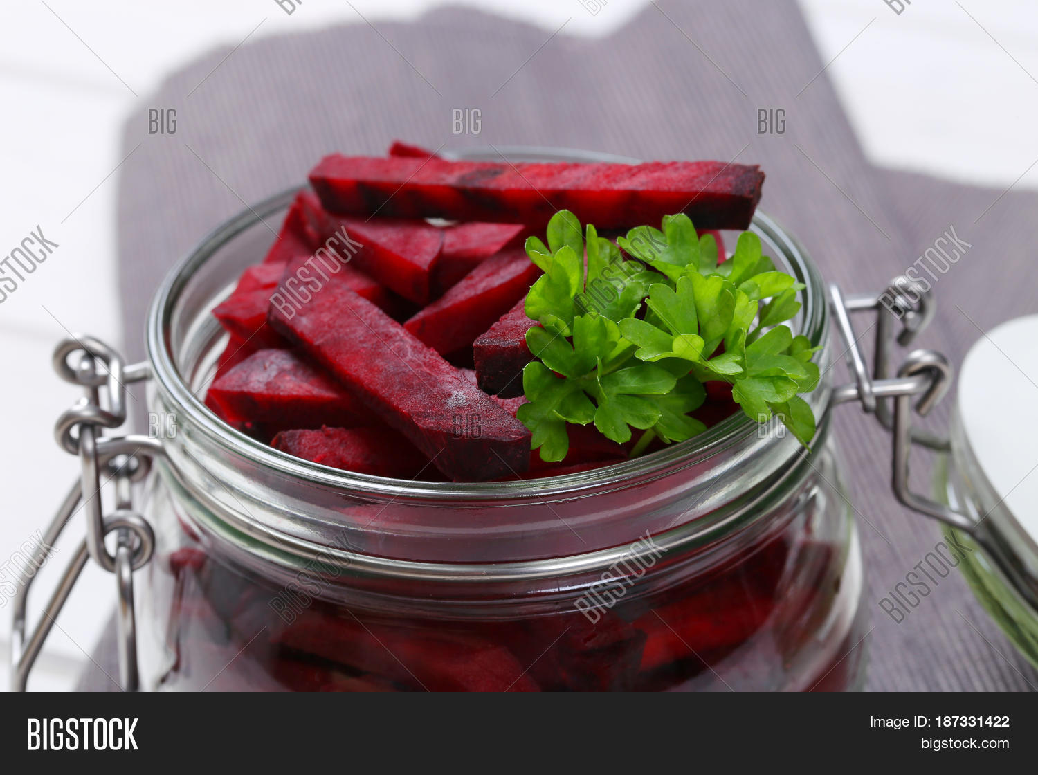 Jar Beetroot Strips On Image & Photo (Free Trial) Bigstock