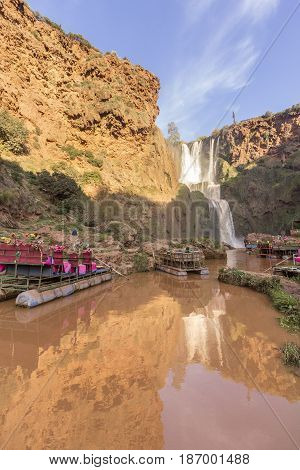 Ouzoud Waterfalls in the Grand Atlas village of Tanaghmeilt province of Azilal Morocco.
