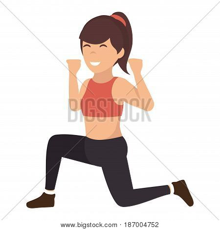 Athletic woman exercising character vector illustration design