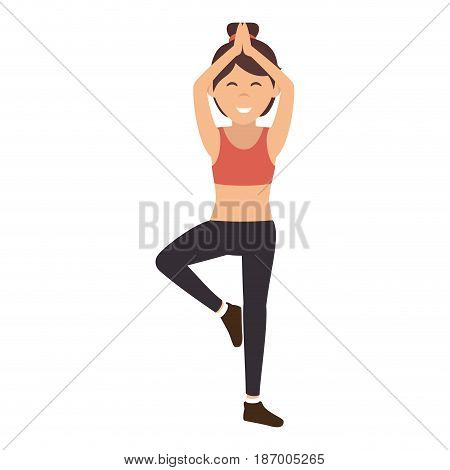 Athletic woman exercising character vector illustration design