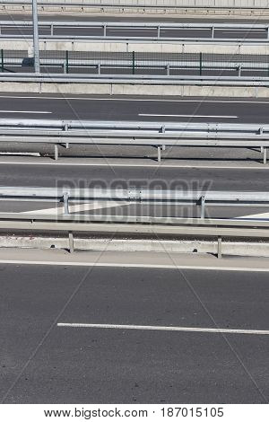 Multiband asphalt track removed from bridge height