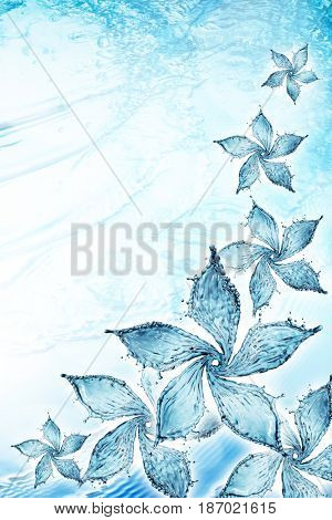flower made of water splash. 3d rendering