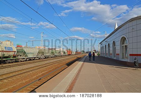 Tver Russia - may 07.2017. General view of the railway station
