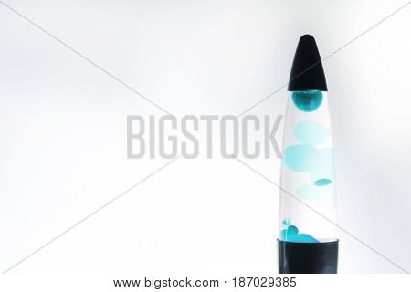 A long exposure time lapse of a Light Blue lava lamp.