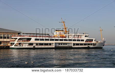 Ferry In Kadikoy Port, Istanbul