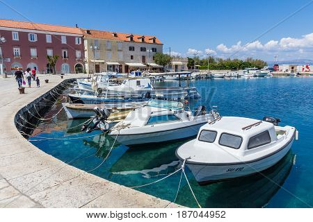 Brac Croatia - May 07 2016: Supetar harbor Brac Island