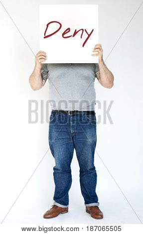Disapprove rejection decline word on banner