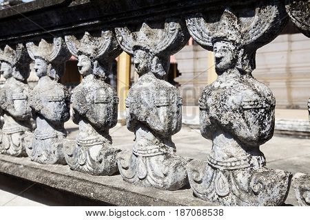 Wat Guti BangkemTemple in Thailand. Khao yoi phetchaburi Thailand. Ancient stucco