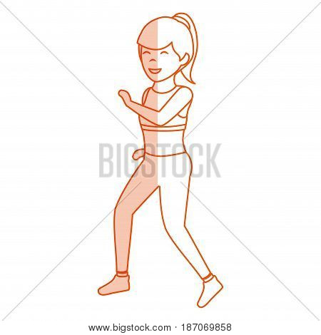 Athletic woman exercising character vector illustration design