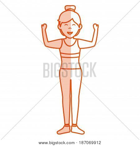 Athletic woman exercising character vector illustration design