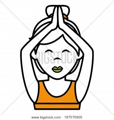 Athletic woman exercising character vector illustration design