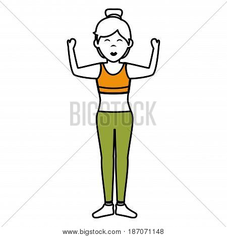 Athletic woman exercising character vector illustration design