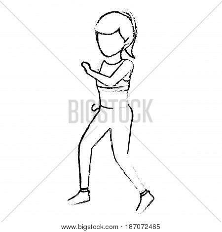 Athletic woman exercising character vector illustration design