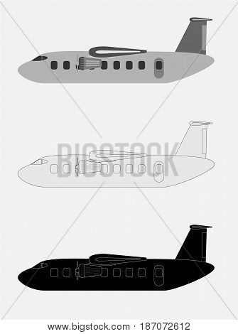 Vintage Old Passenger Turboprop Airplane